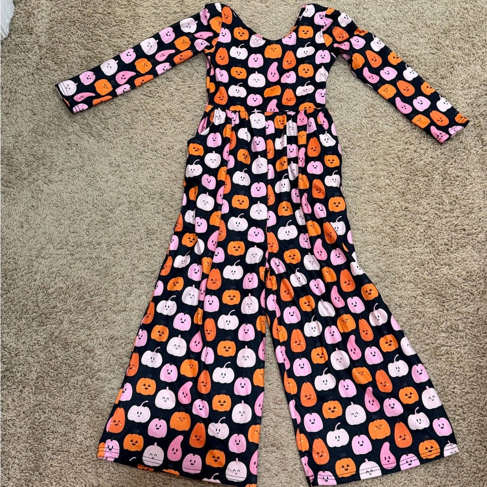 Girls Halloween long sleeve romper